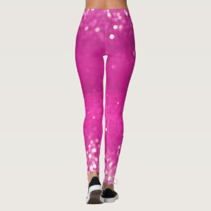 Leggings Bokeh Parties scintillant rose chaud