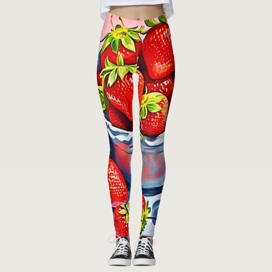 Leggings Bol de fraises fraîches (Devant)