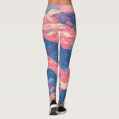 Leggings 🎨 Bold Pink & Blue Abstract Pattern - Dynamic & F (Dos)