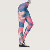 Leggings 🎨 Bold Pink & Blue Abstract Pattern - Dynamic & F (Droite)