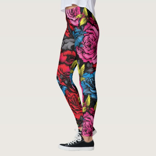 Leggings Bold Punk Blooms Floral (Gauche)