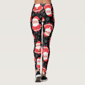 Leggings Bold Santa Claus Black Novelty Party (Dos)