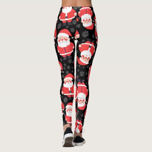 Leggings Bold Santa Claus Black Novelty Party (Dos)