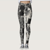 Leggings Bold Tropical Monochrome Floral Pattern (Devant)