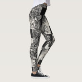 Leggings Bold Tropical Monochrome Floral Pattern (Droite)