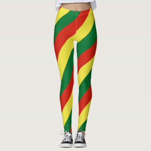 Leggings Bolivie Couleurs du drapeau national diagonales tr