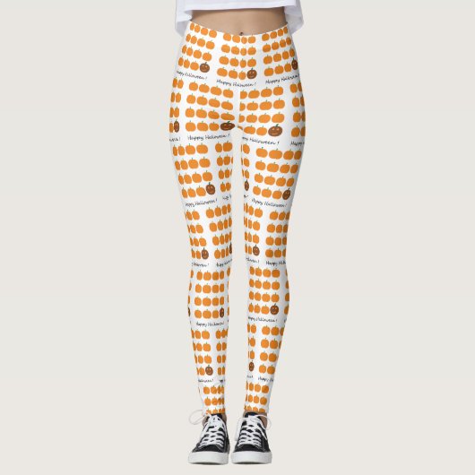 Leggings Bon Patch Citrouille Halloween (Devant)
