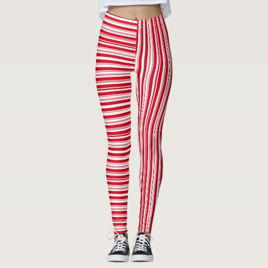 Leggings Bonbon rouge de Noël (Devant)