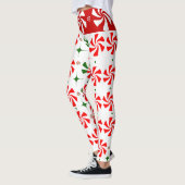 Leggings Bonbons à la menthe de Noël (Gauche)