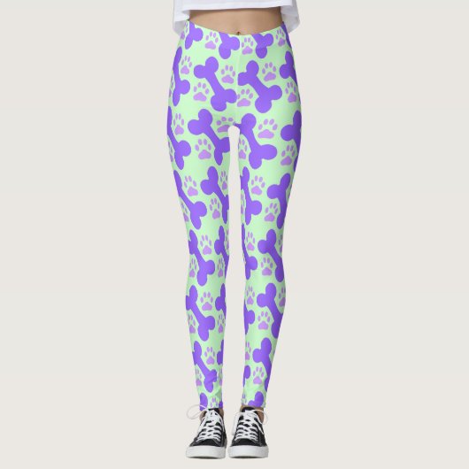 Leggings Bone de chien et pattes pattes (Devant)