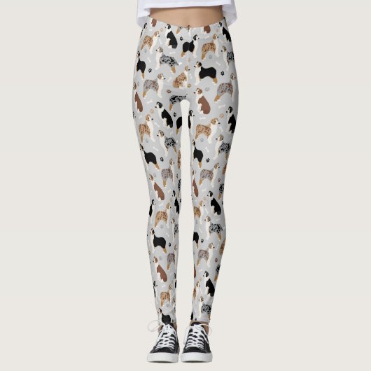 Leggings Bones et pattes de berger australiens (Devant)
