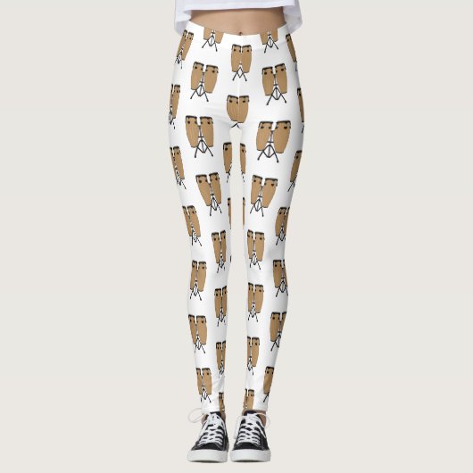 Leggings Bongo, dessin animé de batterie (Devant)