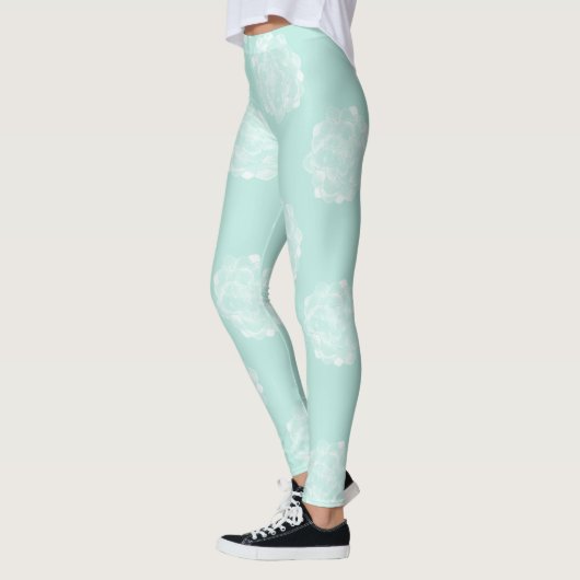 Leggings Bonheur plante | Pastel Succulent Motif (Gauche)