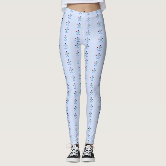 Leggings Bonhomme de neige jongleur Workout Fantaisiste (Devant)