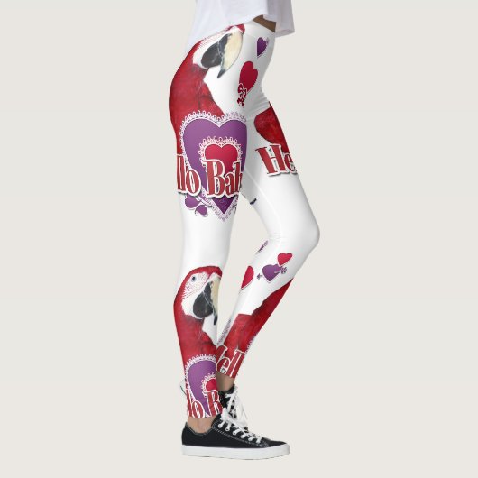 Leggings Bonjour Bébé Parrot Avec Coeurs (Droite)