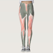 Leggings Bonne fête des mères ! Fleurs de tulipes de pêche  (Devant)