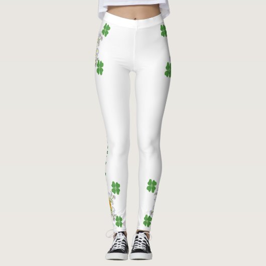 Leggings Bonne Saint Patrick ! Clover avec Calla (Devant)
