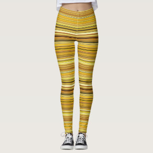 Leggings Bons rayures dorées brun