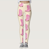 Leggings Boots Cowboy Pink Country Texas Ranch (Devant)