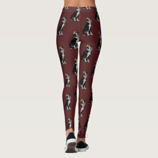 LEGGINGS BORDER COLLIE ET OISEAU D'OR (Dos)