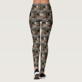Leggings Bordure Collie Chien dans neige Noël (Dos)