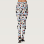 Leggings Bordure Collie Chien Hiver Merveilles Pays Noël Jo (Dos)