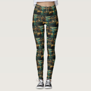 Leggings Bordure Collie Noël Festive Voyage