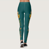 Leggings Bordure de vrilles rétro Flower Power 1 (Dos)