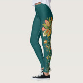 Leggings Bordure de vrilles rétro Flower Power 1 (Gauche)