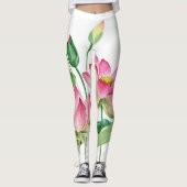 Leggings Bordure d'eau rose Lotus (Devant)