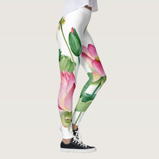 Leggings Bordure d'eau rose Lotus (Droite)