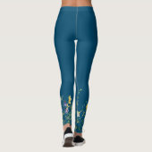 Leggings Bordure fleur sauvage en bleu (Dos)
