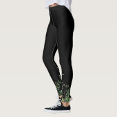Leggings Bordure fleur sauvage en noir (Gauche)