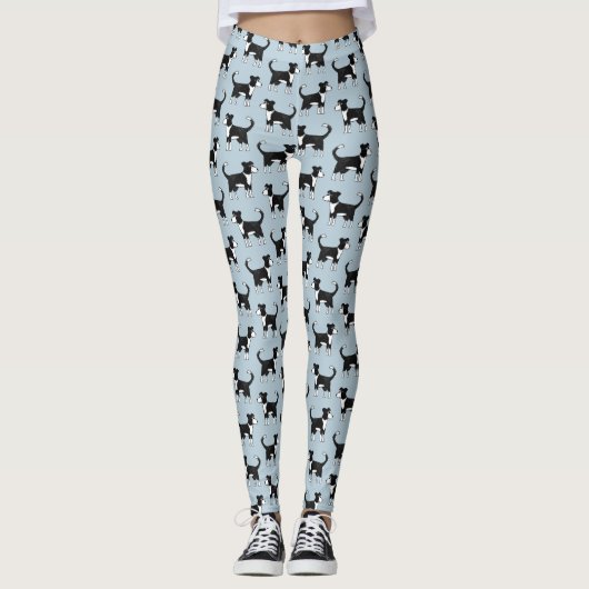 Leggings Bordure mignonne galloise Collie Cheep Chien Motif (Devant)