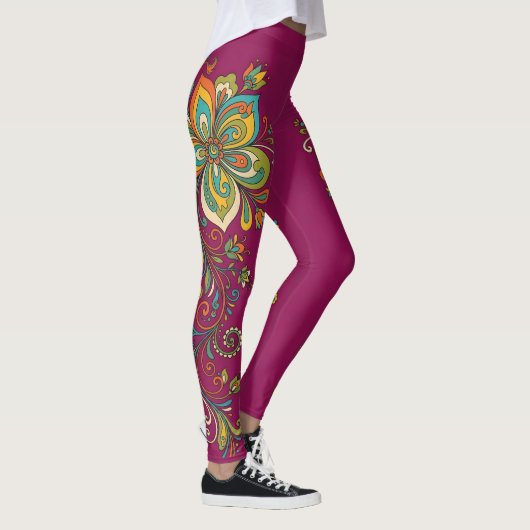 Leggings Bordure Tentacules Fleur Power Rétro 2 (Droite)