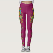 Leggings Bordure Tentacules Fleur Power Rétro 2 (Devant)