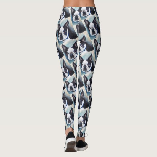 LEGGINGS BOSTON NOIR ET BLANC TERRIER (Dos)