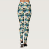 Leggings Boston Terrier Beach Surfing Peinture (Dos)