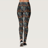 Leggings Boston Terrier Citrouille Halloween effroi (Dos)