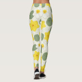 Leggings Botanical Daffodil Floral Geometric Pattern (1) (Dos)