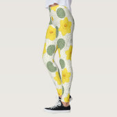 Leggings Botanical Daffodil Floral Geometric Pattern (1) (Gauche)