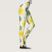 Leggings Botanical Daffodil Floral Geometric Pattern (1) (Droite)