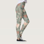 Leggings Botanical Hearts Romantic Floral Seamless Pattern  (Droite)