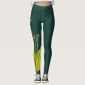 Leggings Botanique d'ail sauvage Plante vert (Devant)