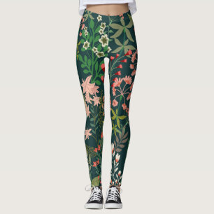 Leggings Botanique florale foncée sans Motif