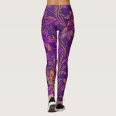 Leggings Botanique Gras Motif Floral dans pourpre foncé (Dos)
