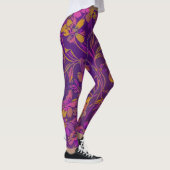 Leggings Botanique Gras Motif Floral dans pourpre foncé (Droite)