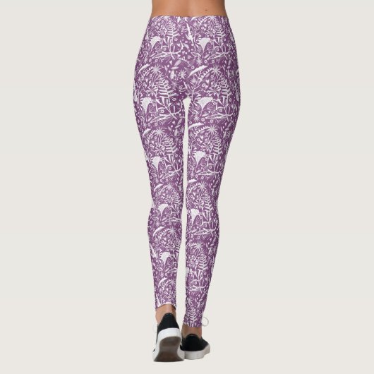 Leggings Botanique moderne violet (Dos)