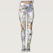 Leggings Botanique pastel couleurs fleur sauvage été fleuri (Devant)