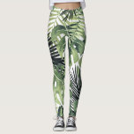 Leggings Botanique verte tropicale Feuille<br><div class="desc">Leggings</div>